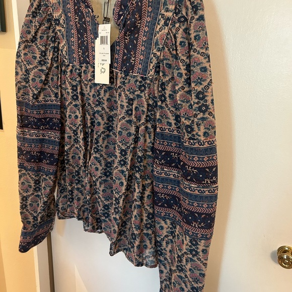 NWT: Sea Floral Cotton Blouse with subtle metallic details size L - Picture 6 of 7
